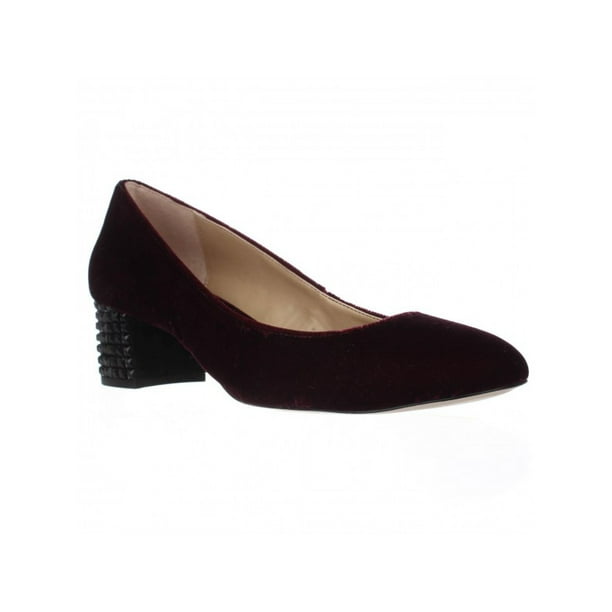 MICHAEL Michael Kors Arabella Heel Studded Kitten Pumps Plum