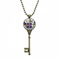 thumbnail image 1 of Norway National Emblem Country Symbol Key Necklace Pendant Tray Embellished Chain, 1 of 3