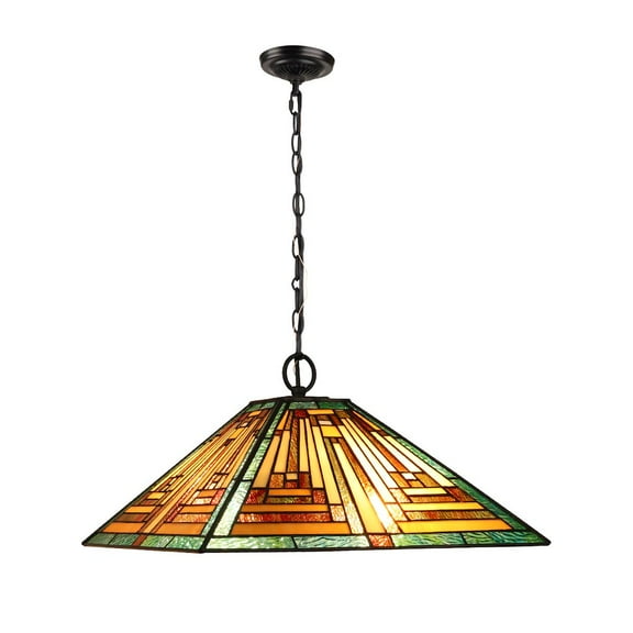 CHLOE Lighting Firman Tiffany-Style 2-Light Mission Ceiling Pendant 16" Shade