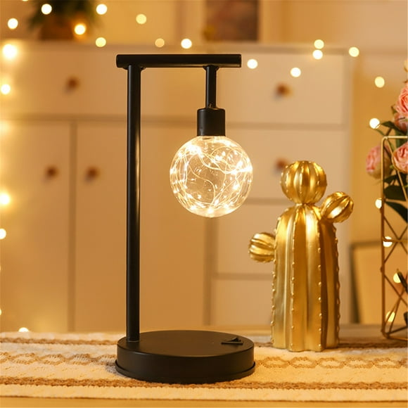 LED Wrought Iron Night Shape Small Table Lamp Room Romantic Decoration