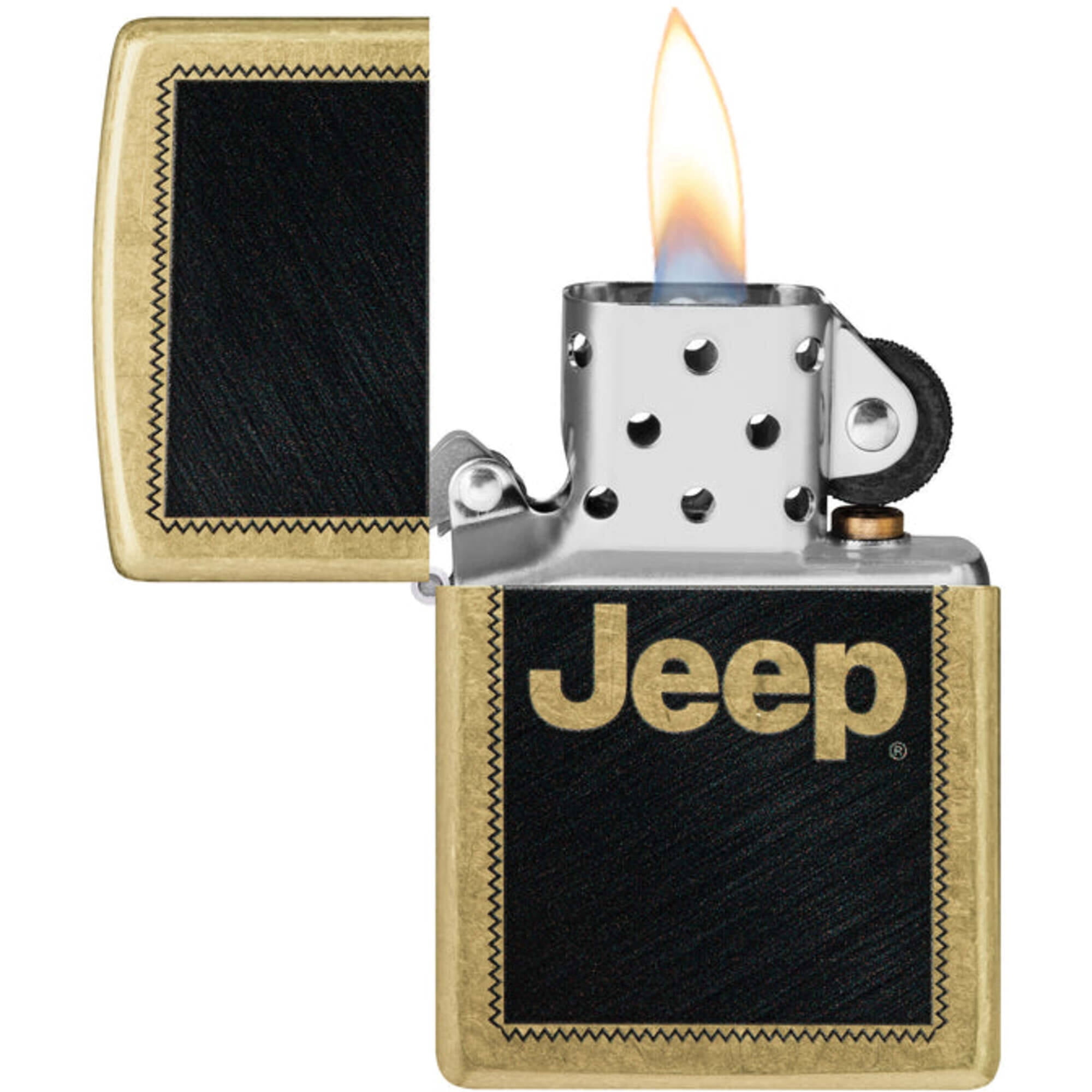 Zippo 46225 Jeep Stamp Design Classic Street Brass Pocket Lighter