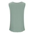 thumbnail image 5 of Women Eyelet Tanks Fashion Curved Neck Tops Casual Sleeveless Pullover Blouses Summer Solid Shirt, 5 of 6