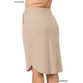 thumbnail image 3 of Women & Plus Elastic Waist Self-Tie Knee Length Tulip Hem Midi Skirt with Side Pockets, 3 of 3