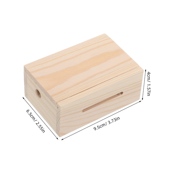 Milisten music box Unpainted Pine Pull-Out Movement Case For 15-Note Mechanism 1 Count