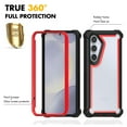 thumbnail image 3 of Dteck for Samsung Galaxy S25 Case with Screen Protector & Metal Magnetic Wireless Charging MagSafe Ring Sticker, Dual Layer Shockproof TPU Bumper Phone Case for Samsung S25 5G,Black Red, 3 of 4