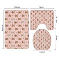 thumbnail image 3 of Pink Highland Cow Flower Pattern Bathroom Rugs Sets 3 Piece,Toilet Cover Set,Absorbent Non Slip Bathroom Mats Sets with U-Shaped Contour Rug Toilet Rug Set, 3 of 5