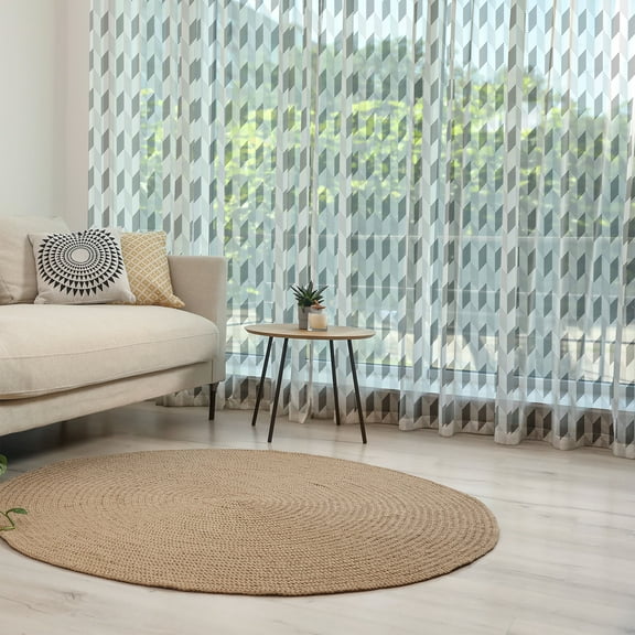 Geometric Tulle Curtains with Rod Pocket, Zig Zag Herrigbone Pattern Vertical Diagonal Short Stripes Chevron Simplistic, Sheer Drape for Wedding Party 2 Panels, 7 Sizes, Black White, by Ambesonne