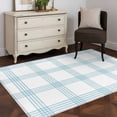 thumbnail image 5 of Blue Checkered Area Rug 4x6 Washable Rug Non Slip Farmhouse Buffalo Plaid Watercolor Large Area Rug Indoor Floor Carpet for Entryway Bedroom Kitchen Living Room Home Office Dining Room Nursery, 5 of 9