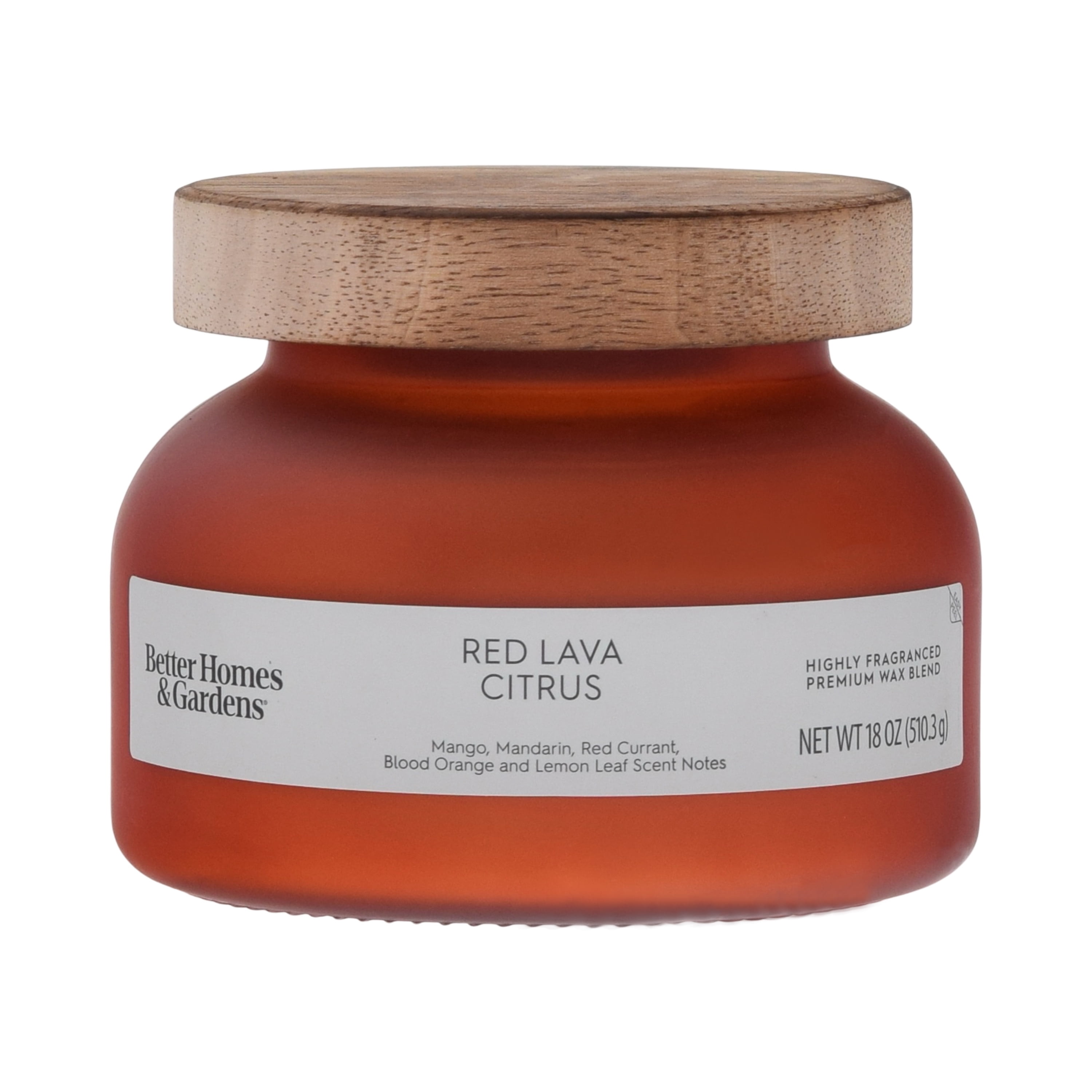 (2 pack) Better Homes and Gardens Red Lava and Citrus Scented 2-Wick Frosted Jar Candle 18oz.