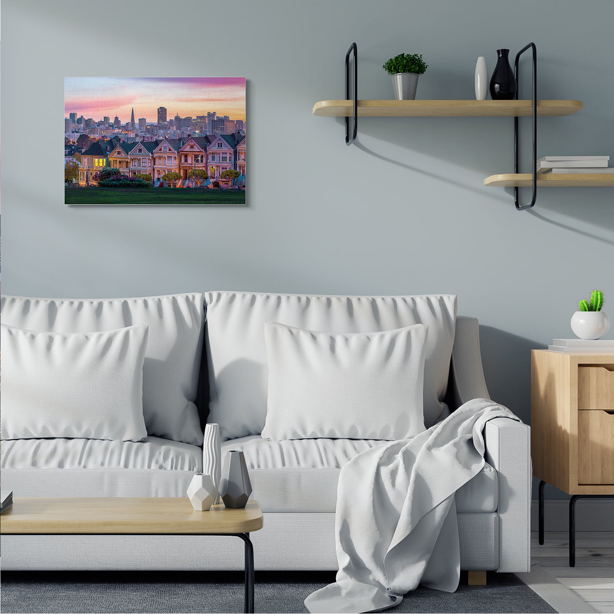 Stupell Industries San Francisco California Sunset Cityscape Architecture Town & City Photography Gallery Wrapped Canvas Art Print Wall Art, 24 x 30