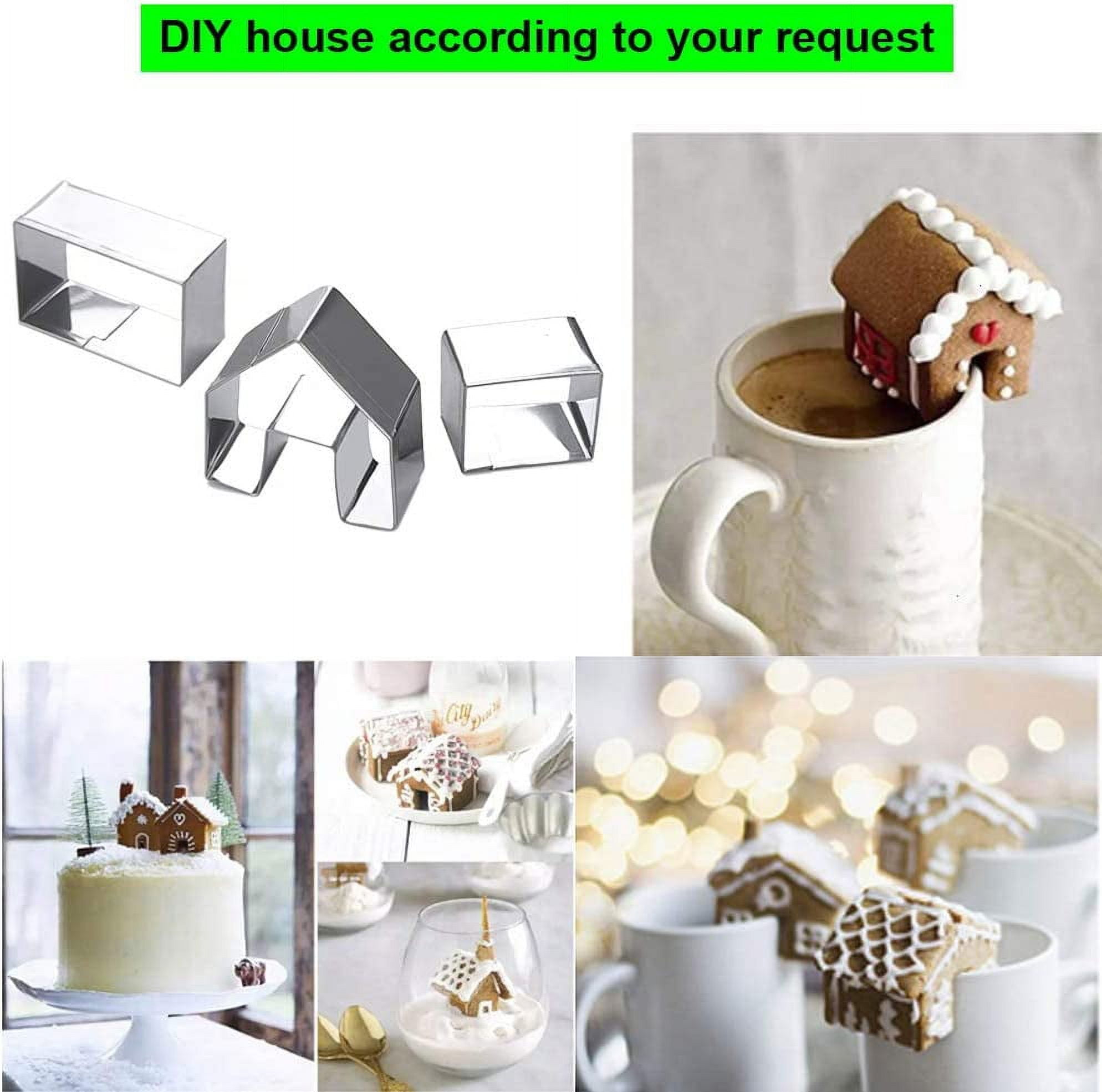 3pcs Gingerbread House Cookie Mold Set 3D Stainless Steel Mini Christmas  House Cookie Mold Christmas Holiday DIY Baking Tools Cookie Cutting Mold  Baki