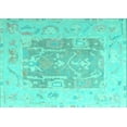 thumbnail image 1 of Ahgly Company Machine Washable Indoor Rectangle Abstract Turquoise Blue Modern Area Rugs, 8' x 12', 1 of 4