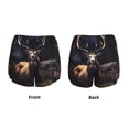 thumbnail image 6 of Uemuo Regal Stag In Forest Pattern Women's Athletic Shorts High Waisted Running Shorts with Liner Pockets Gym Elastic Workout Shorts-X-Large, 6 of 9
