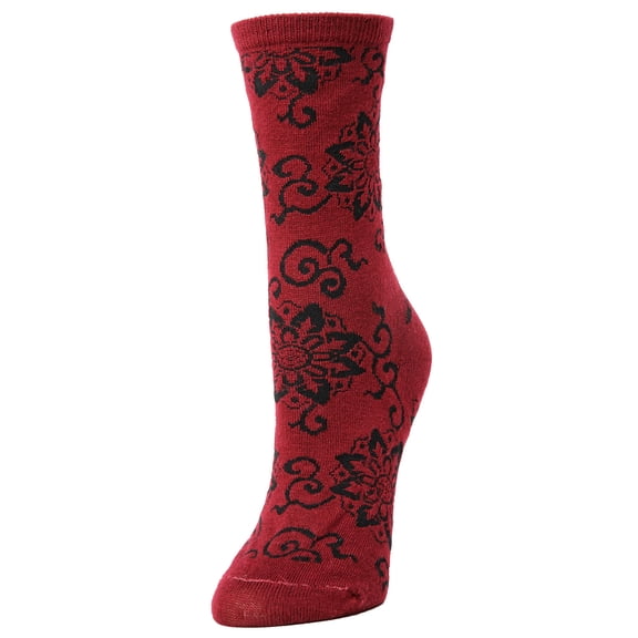 Natori Women's Medallion Wool Blend Crew Socks - Womens - Female, 9-11, Black