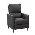 thumbnail image 4 of CorLiving Alder Upholstered Indoor Push Back Manual Recliner with Wood Legs, Dark Grey, 4 of 13