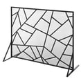 thumbnail image 2 of HOMCOM Single-Panel Metal Fireplace Screen Cover Stainless Steel Spark Guard Art Modern Decoration, Black, 2 of 9