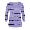 thumbnail image 3 of Womens 3/4 Sleeve Tops Crewneck Tie Dye Striped Printed Trendy T Shirts Casual Basic Spring Fall Clothes Tunic Blouses, 3 of 4
