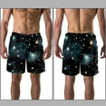 thumbnail image 3 of luoweisi Men's Beach Shorts Quick Dry Swim Trunks with Mesh Lining Galaxy Planet L, 3 of 5
