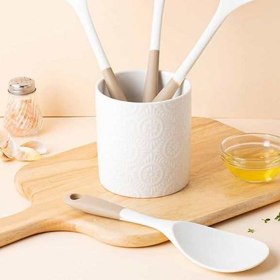 ZZkhGO Non-stick Silicone Spatula, High Temperature Resistant Soup Spoon, Removable Food Grade Kitchenware for Stir-fry