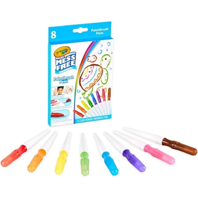 Set de Plumas Pincel de Pintura Sin Suciedad Crayola Color Wonder 8 unidades para Niños