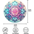 thumbnail image 4 of Coolnut 4PC Place Mats Beautiful Mandala Flower Round Placemat Heat-Resistant Placemats Dining Table Mat Circle Shape 15.4" for Kitchen/Dinner/Party/Restaurant Home Decor Gifts, 4 of 7