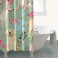 thumbnail image 4 of Labrador Dog and Flower Floral Shower Curtain 36"x72" ,Bathroom Decorative Shower Curtains Set with 12 Hooks,Modern Waterproof Washable Shower Curtain, 4 of 6