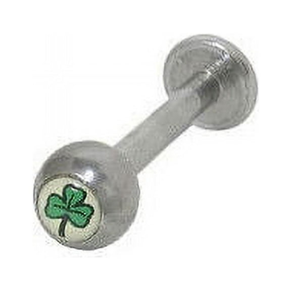 Irish Leaf Labret Monroe 14G Surgical Steel Lip Jewelry