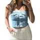 thumbnail image 4 of Txlixc Chaleco de vaquero femenino, fiesta callejera con botones de otoño Txlixc moda, 4 of 9