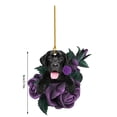 thumbnail image 3 of Nuevo Colgante Para Coche Con Perro Y Rosa Morada, Adornos Personalizados Para Árbol De Navidad, 3 of 5