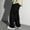 Black, variant on Women's Drawstring Cargo Sweatpants High Waist Wide Leg Lined Pants with Pockets