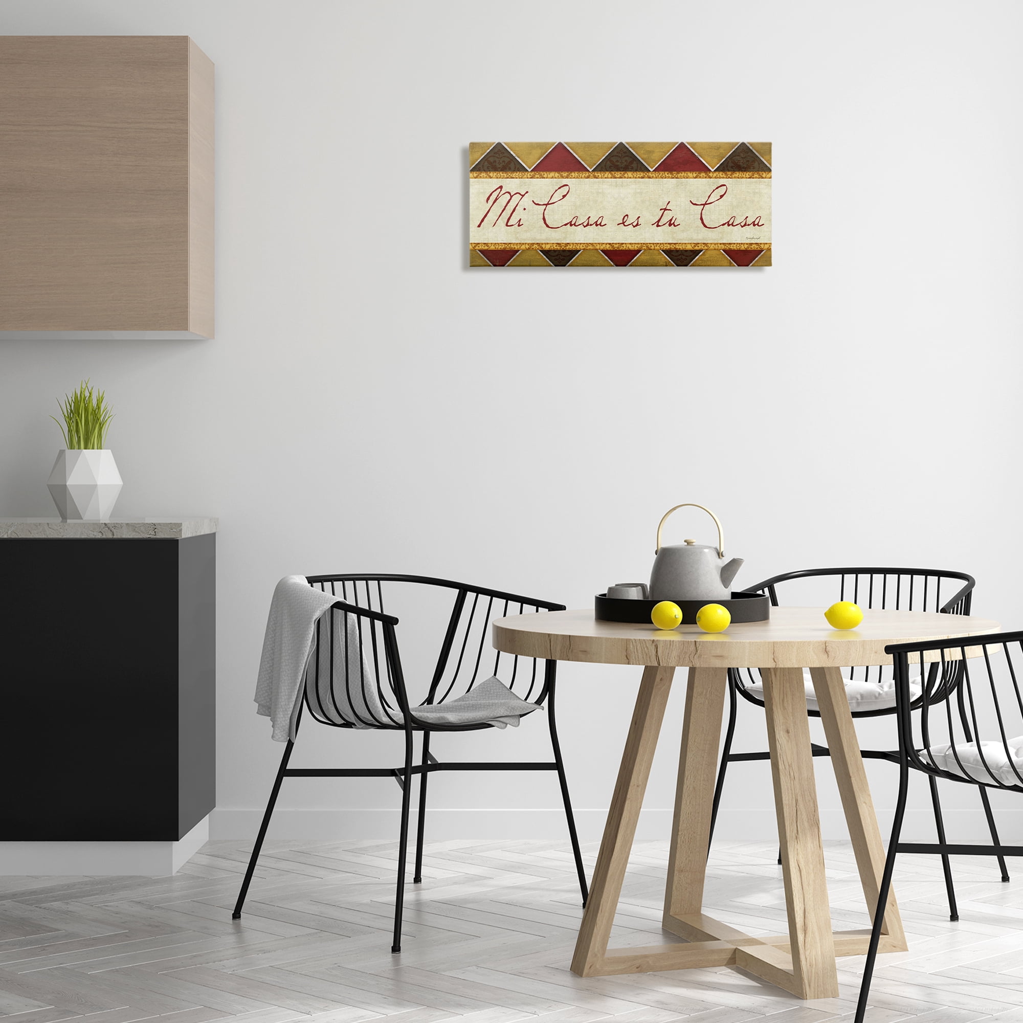 Stupell Industries Bienvenida Mi Casa Tu Casa Signs and Rules Painting Wrapped Canvas Art Print Wall Art, 24 x 10