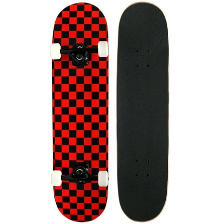 PRO Skateboard Complete Pre-Built CHECKER PATTERN 7.5 in Black/Red price history on PriceWatchPro