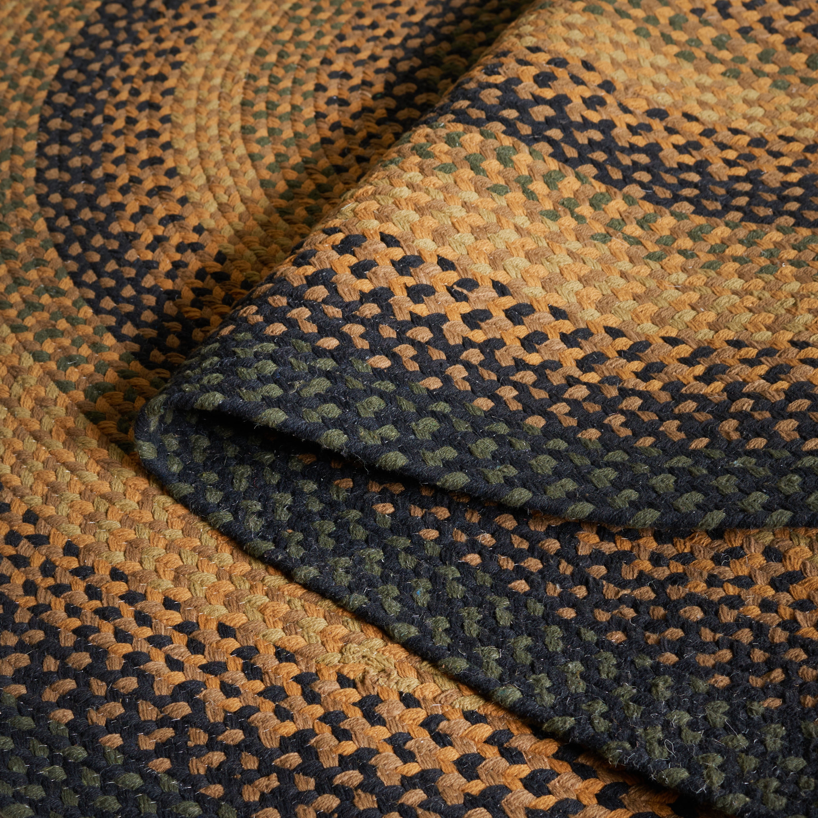 SAFAVIEH Braided Claes Bordered Reversible Area Rug, Gold/Sage, 6' x 6' Square