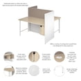 thumbnail image 6 of Hustle 60W 2 Person Cubicle with Tackboard in White/Elm - Engineered Wood, 6 of 7