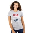 thumbnail image 3 of USA All the Way American Pride Womens Slim Fit Graphic Tee Brisco Brands X, 3 of 6