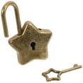 thumbnail image 3 of 1 juego de elegante candado de estrella de cinco puntas para cuadernos, diarios, candado de seguridad y llave. Llave y candado con forma de estrella de cinco puntas., 3 of 8