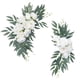 thumbnail image 2 of Guirnalda grande para puerta de entrada, guirnalda de flores artificiales, decoración colgante , Blanco verde, 2 of 9