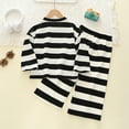 thumbnail image 5 of Avrntaa Kids Boys Girls Stripe Sets Round Neck Tops Baggy Wide Leg Fall Lounge Outfit for 2-8Y, 5 of 8