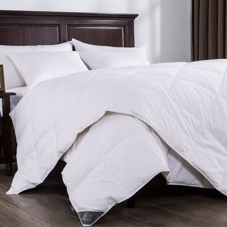 Puredown Lightweight White Down Comforter Light Warmth Duvet Insert 100% Cotton 550 Fill Power, Twin Size, (Best Lightweight Down Comforter)