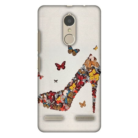 High Power Da Snap - Lenovo K6 Power Case, Lenovo K6 Case - Butterfly High Heels, Hard Plastic Back Cover. Slim Profile Cute Printed Designer Snap on Case with Screen Cleaning Kit