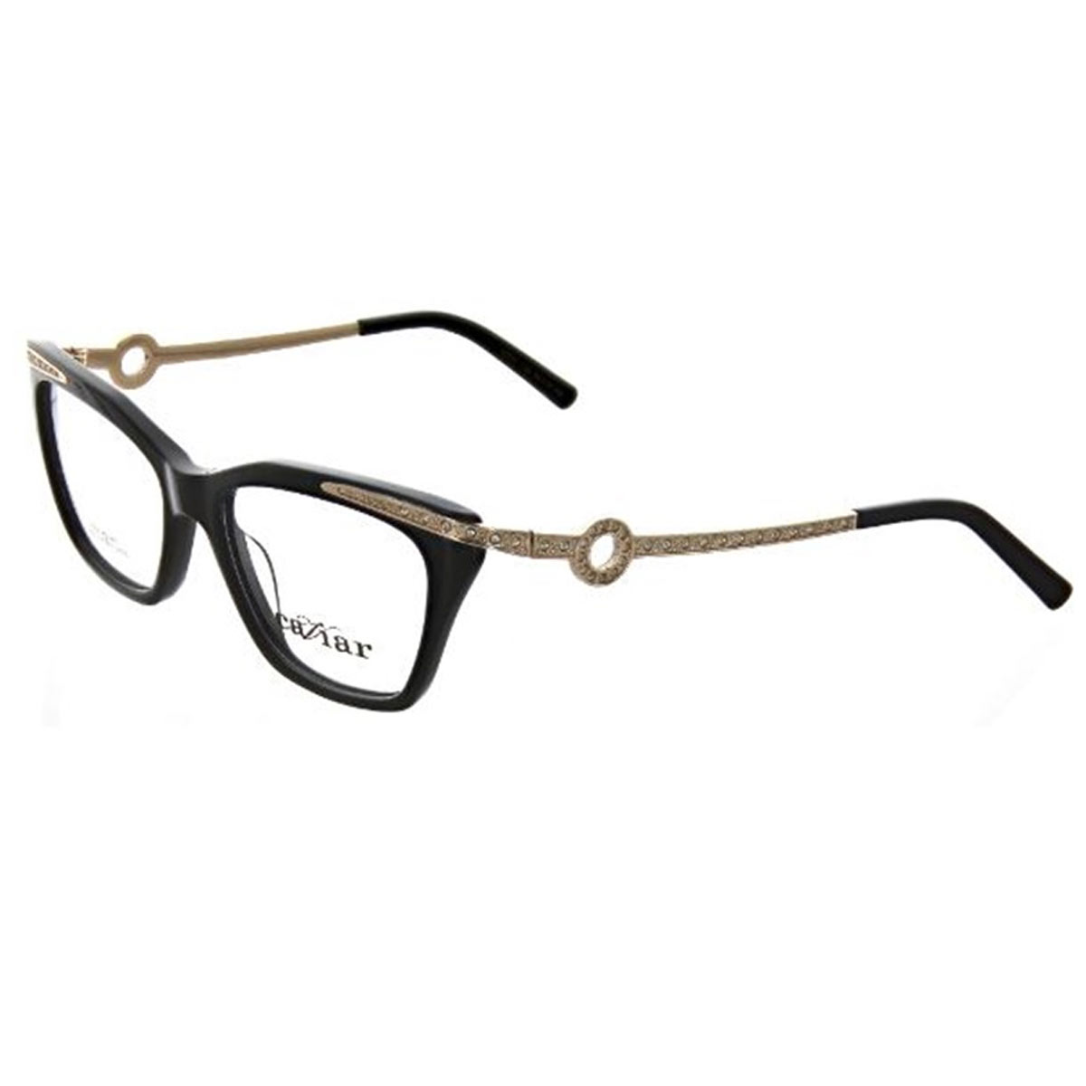 Caviar 2010 C24 Women S Black Gold Frame Demo Lens Eyeglasses Walmart