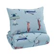 thumbnail image 1 of Benjara BM227607 Aircraft Print Fabric Upholstered 2 Piece Full Quilt Set, Multi Color, 1 of 5