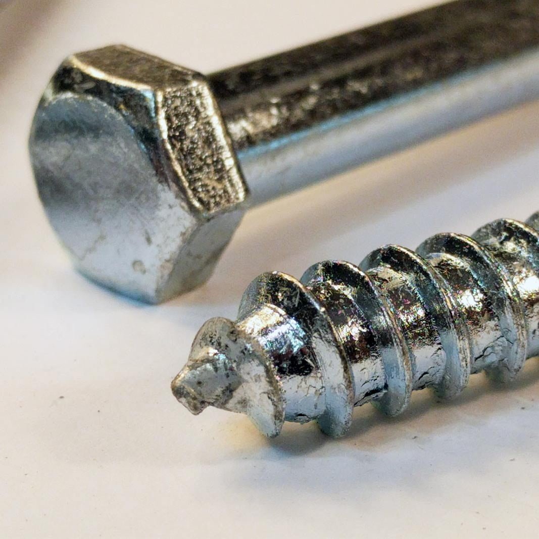 (25) 1/2" x 10" Lag Screws White Zinc
