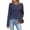 Navy #002, variant on Women's Waffle Knit Tops Long Sleeve Crochet Lace Crew Neck Slim Fit Fall Casual Pullover Shirts, 2XL