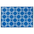 thumbnail image 2 of CC Home Furnishings 48" x 72" Blue and White Lattice Pattern Outdoor Patio Rectangular Area Throw, 2 of 6