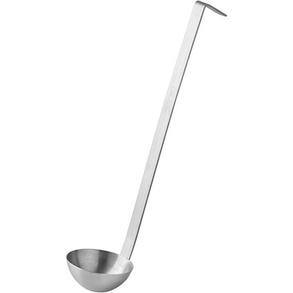 Truecraftware – 2 oz. Stainless Steel Ladle with Long Hooked Handle - for Soup Chili Gravy Salad Dressing and Pancake Batter