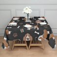 thumbnail image 3 of Basset Hounds with Bones and Presents Square Tablecloth,Waterproof Square Table Cover,Wipeable Spillproof Washable Table Cover for Home Kitchen Party Decor 60"x60"(152x152cm), 3 of 6