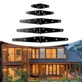 thumbnail image 2 of Black Shed Door Gate Hinges with Screws Decorative Strap Hinge for Wood Gate, 2 of 12