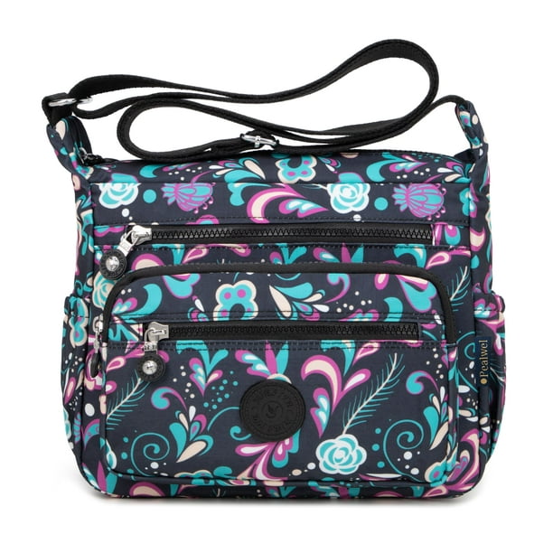 Pealwel Bolso de hombro para mujer, espacioso, con múltiples bolsillos, bolso cruzado para mujer, bolso con asa superior