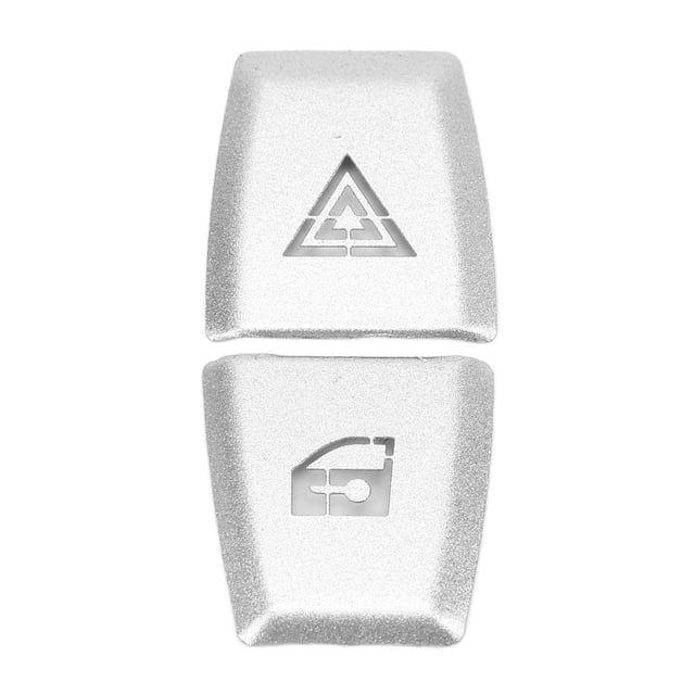 uds, pegatina de botón de interruptor de doble destello, parche decorativo, reemplazo de adaptaciones de coche de aleación de aluminio plateado para X3 E83 2006-2010